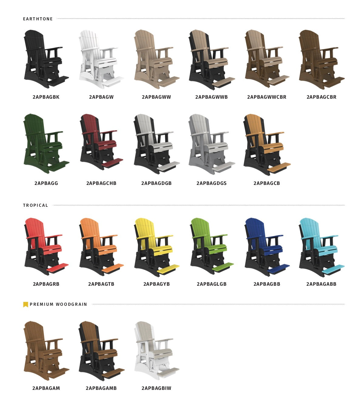 2' Adirondack Balcony Glider Chair