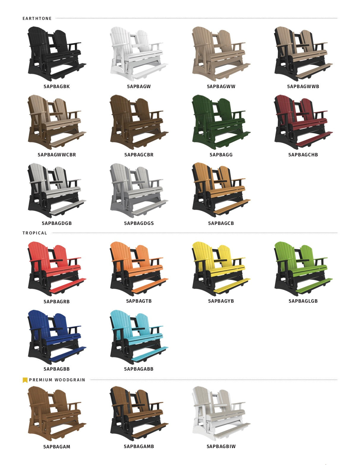 5' Adirondack Balcony Glider